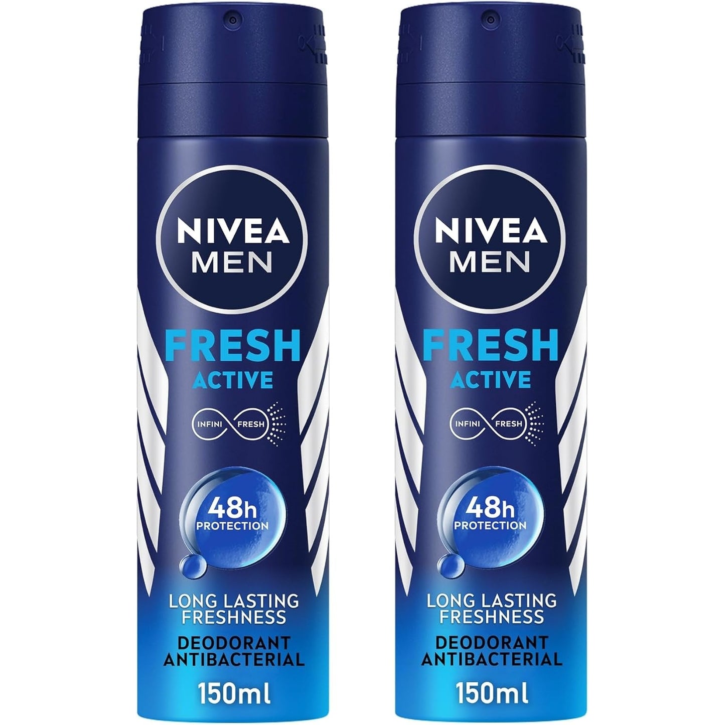 NIVEA MEN Antiperspirant Roll-on for Men, Fresh Active Fresh Scent, 2x50ml - Medaid