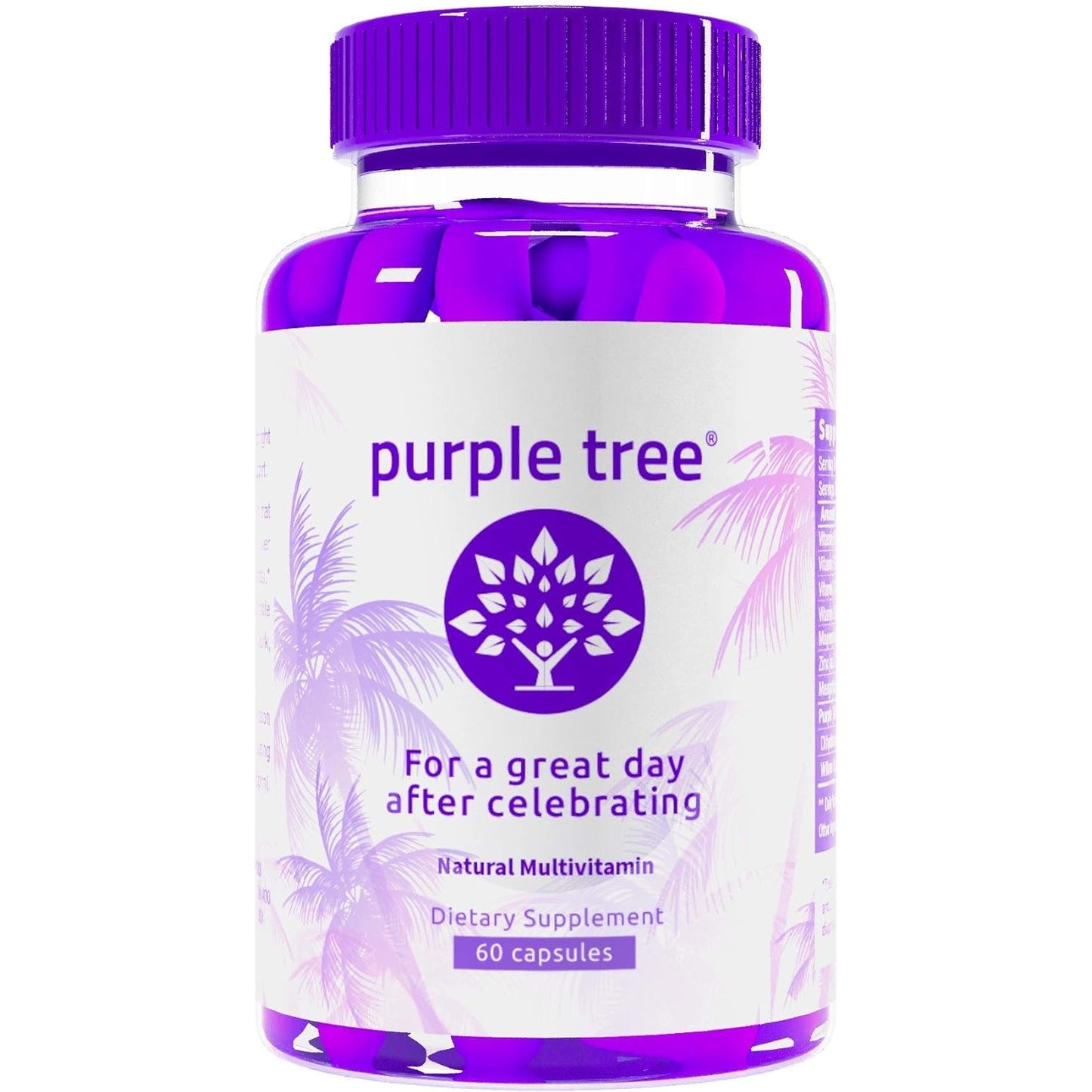 purple tree Post-Celebration Wellness | Liver Support, Body Replenisher, Rapid Hydration | Dihydromyricetin DHM, Milk Thistle, Electrolytes, Vitamin B, Willow Bark, Quercetin (90 Pills) - Medaid