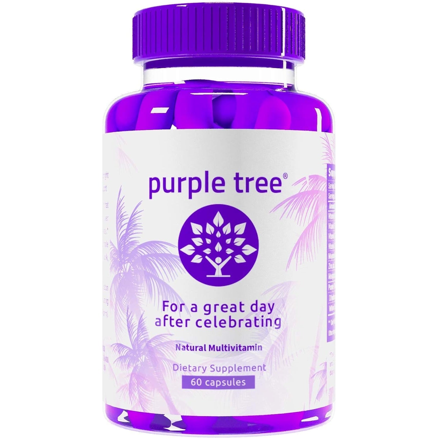 purple tree Post-Celebration Wellness | Liver Support, Body Replenisher, Rapid Hydration | Dihydromyricetin DHM, Milk Thistle, Electrolytes, Vitamin B, Willow Bark, Quercetin (90 Pills) - Medaid