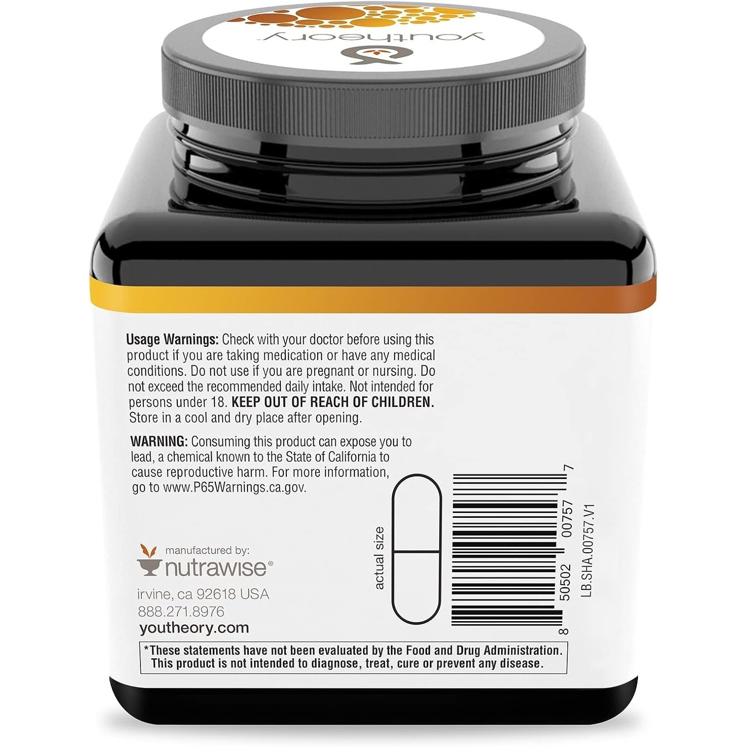 Youtheory Shilajit, Pure Himalayan Superfoood, Energy Support, 60 Vegetarian Capsules - Medaid