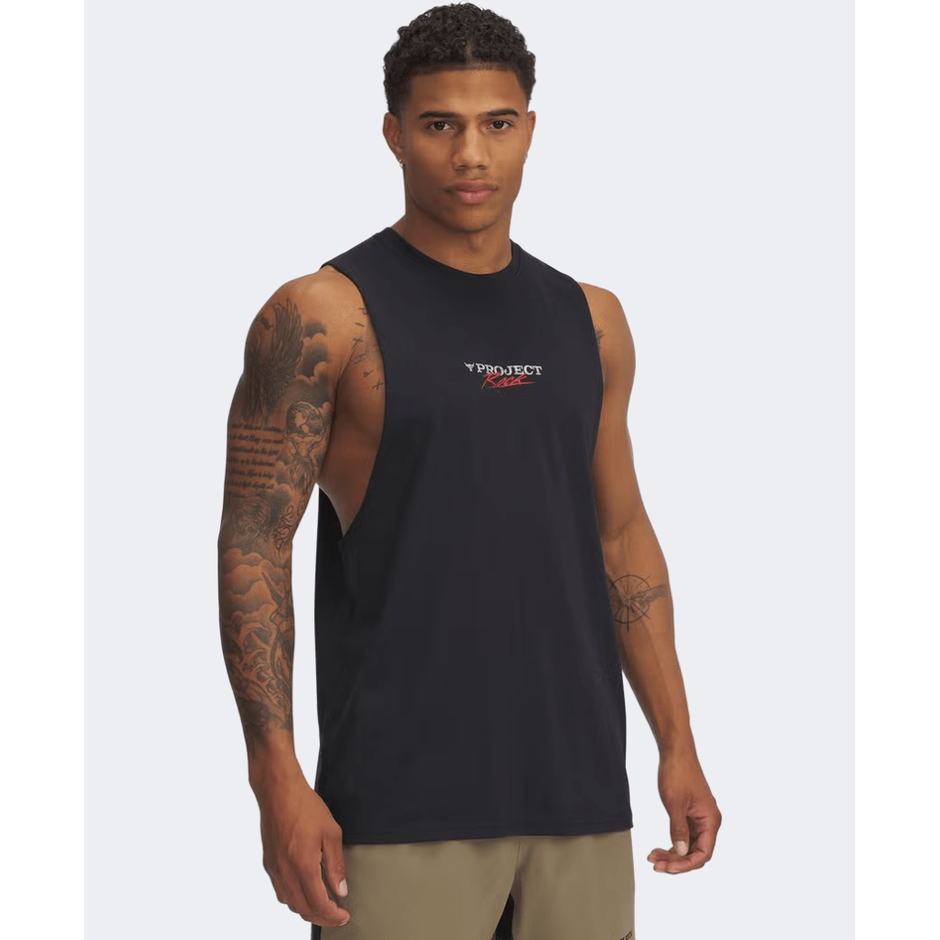 Under Armour Project Rock Men Training Tank Black/White/Red - Medaid