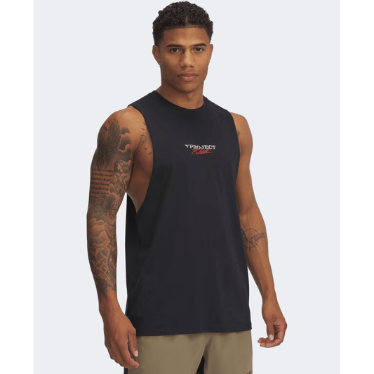 Under Armour Project Rock Men Training Tank Black/White/Red - Medaid