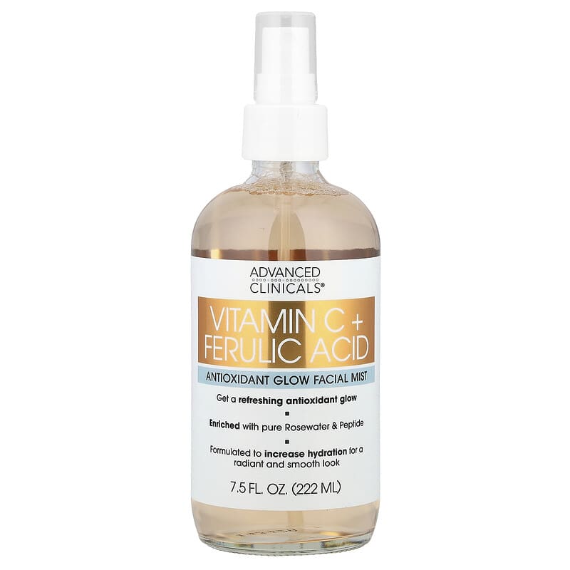 Advanced Clinicals, Vitamin C + Aloe Vera, Antioxidant Glow Facial Mist, 222 ml - Medaid