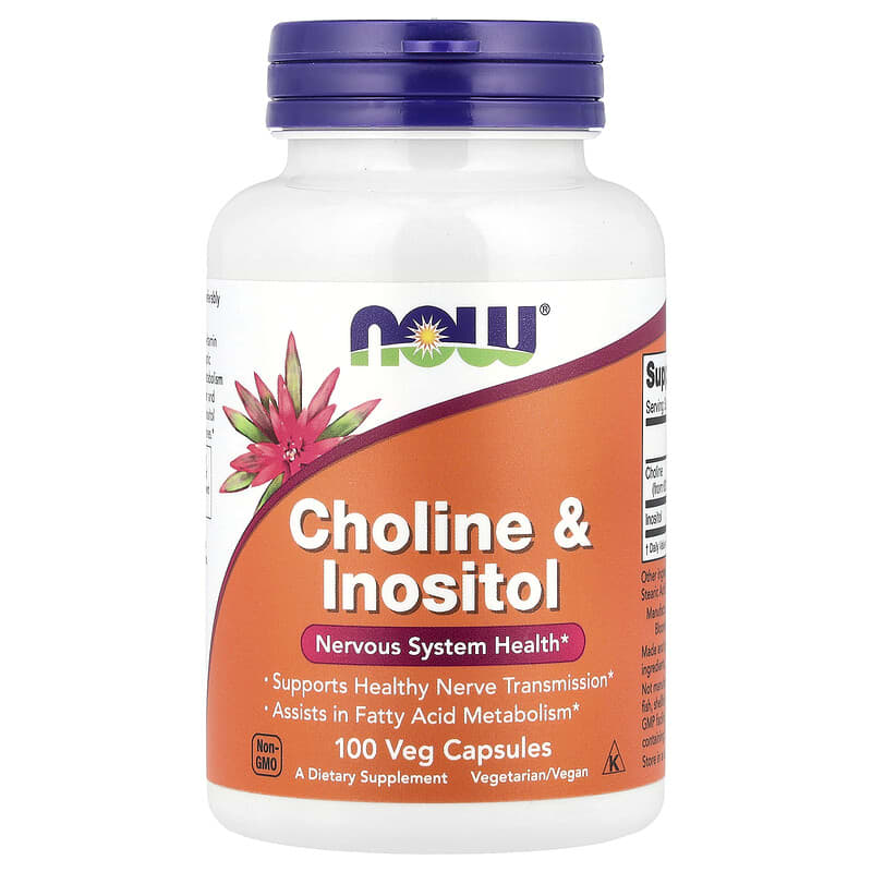 NOW Foods, Choline & Inositol, 100 Veg Capsules - Medaid