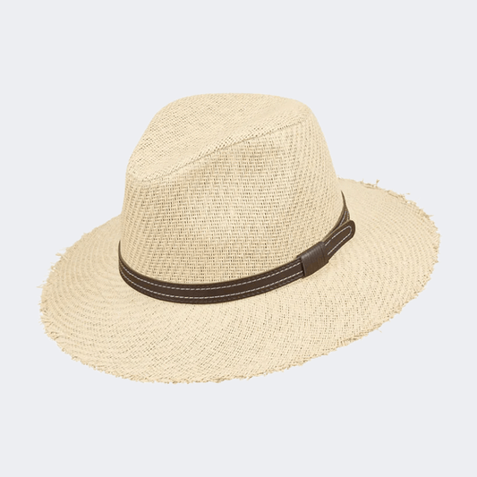 Stamion Fedora Fringes And Stripe Men Beach Hat Natural - Medaid