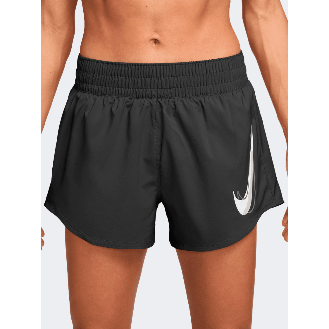 Nike One Swoosh Mid Rise Women Running Short Black - Medaid