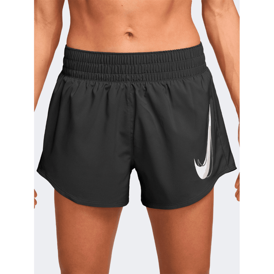 Nike One Swoosh Mid Rise Women Running Short Black - Medaid