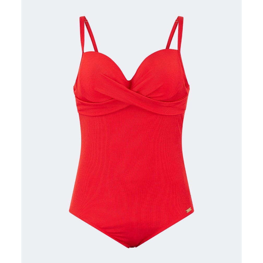 Oil And Gaz Modern Women Beach Over Size Monokini Red - Medaid