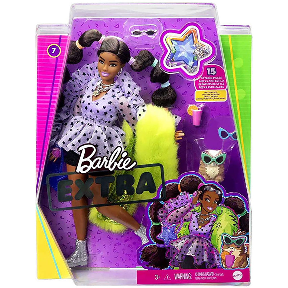 Barbie Extra Doll #7 In Top & Furry Shrug With Pet Pomeranian - Medaid International