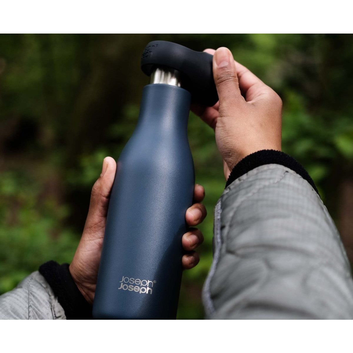 Joseph Joseph Loop™ 500ml Stainless-steel Vacuum Insulated Water Bottle Blue - Medaid