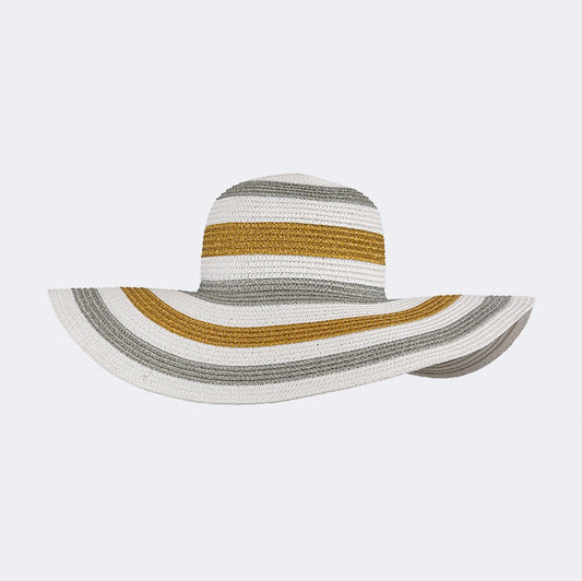 Oil And Gaz Stylish Women Beach  Sun Hat White/Sliver/Gold - Medaid