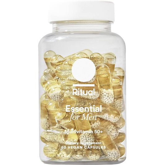 Ritual Multivitamin for Men 50 and Over with Zinc, Vitamin A and D3 for Immune Function Support*, Omega-3 DHA, B12, K2, Gluten Free, Non-GMO, Mint Essenced, 30 Day Supply, 60 Vegan Capsules - Medaid