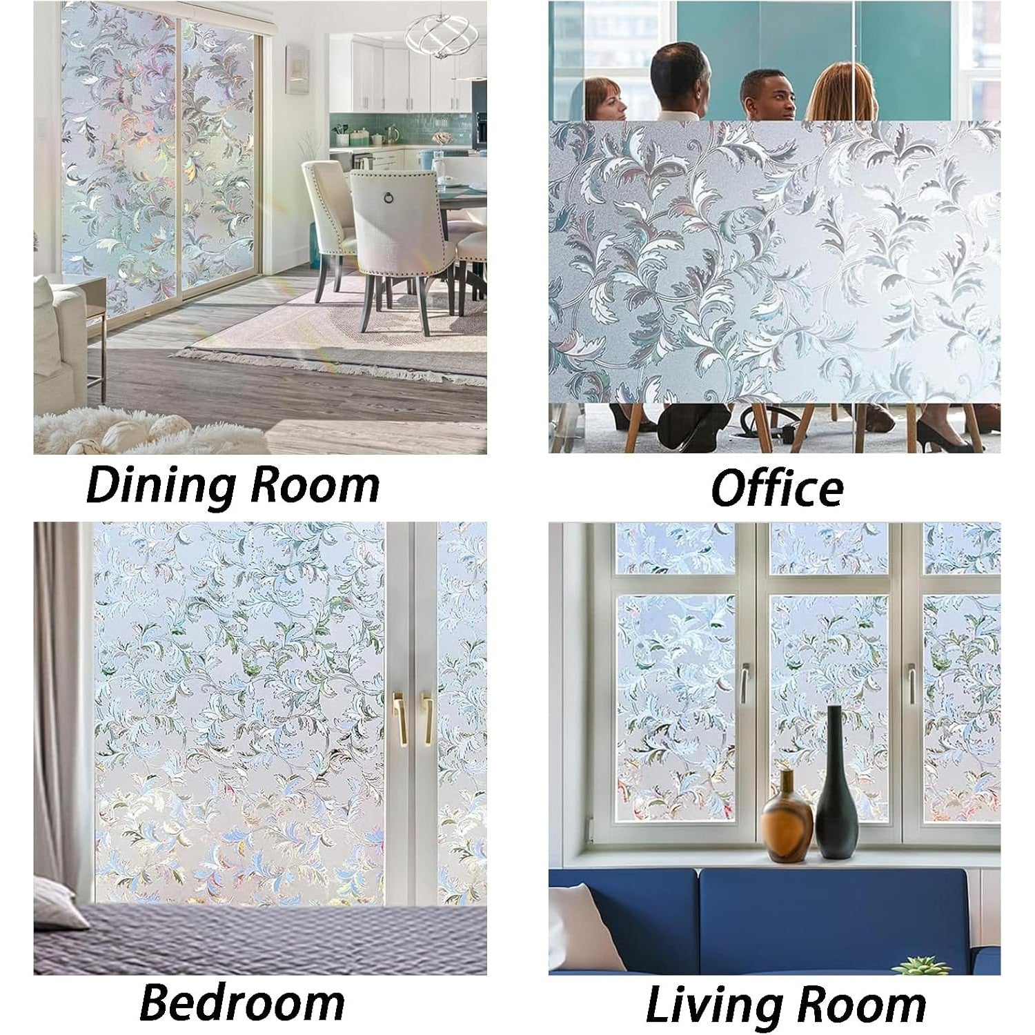 Frosted Stained Glass Window Film | Decorative PVC Privacy Cling | Non-Adhesive Static Design | Easy Installation | Enhance Home Décor | Size: 60 x 200cm - Medaid
