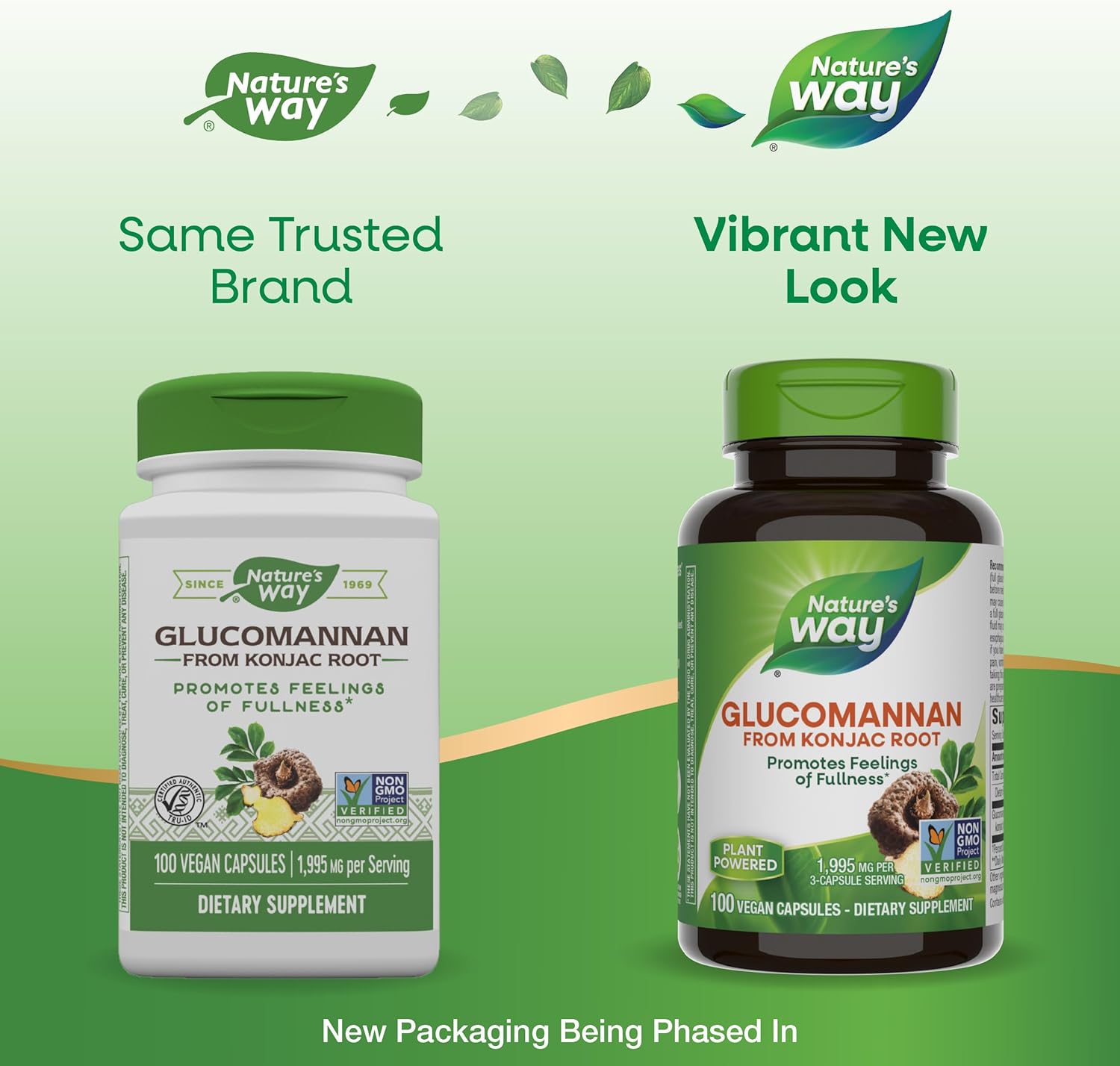 Nature's Way Premium Herbal Glucomannan from Konjac Root, 1,995 mg per serving, 100 Vegan Capsules - Medaid