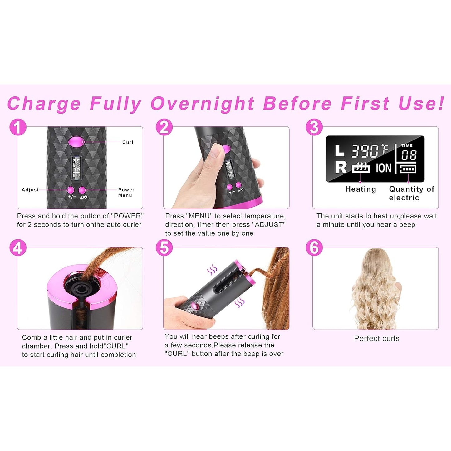 Wireless Auto hair curler - Medaid