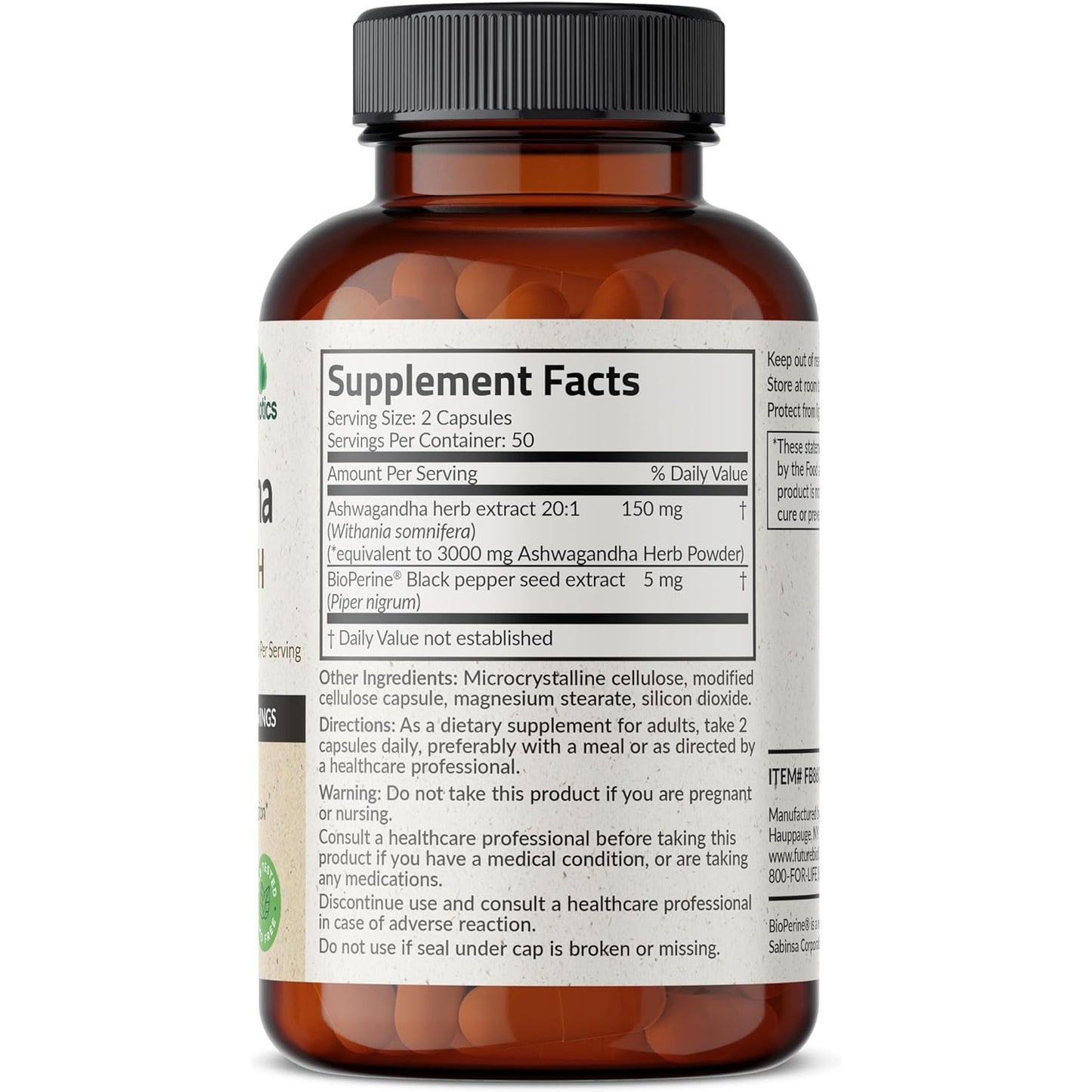Ashwagandha Capsules - Futurebiotics - 100 pack - Medaid