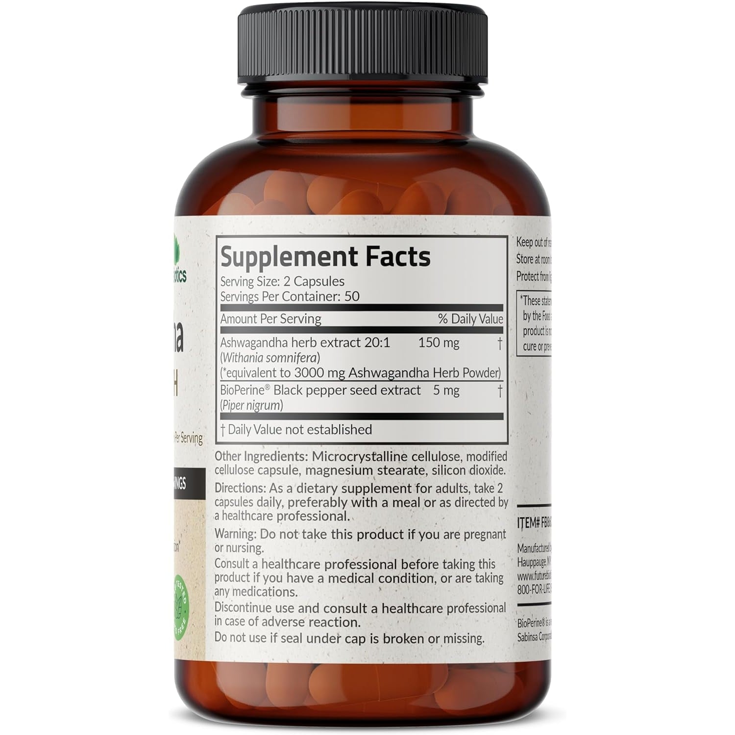 Ashwagandha Capsules - Futurebiotics - 100 pack - Medaid