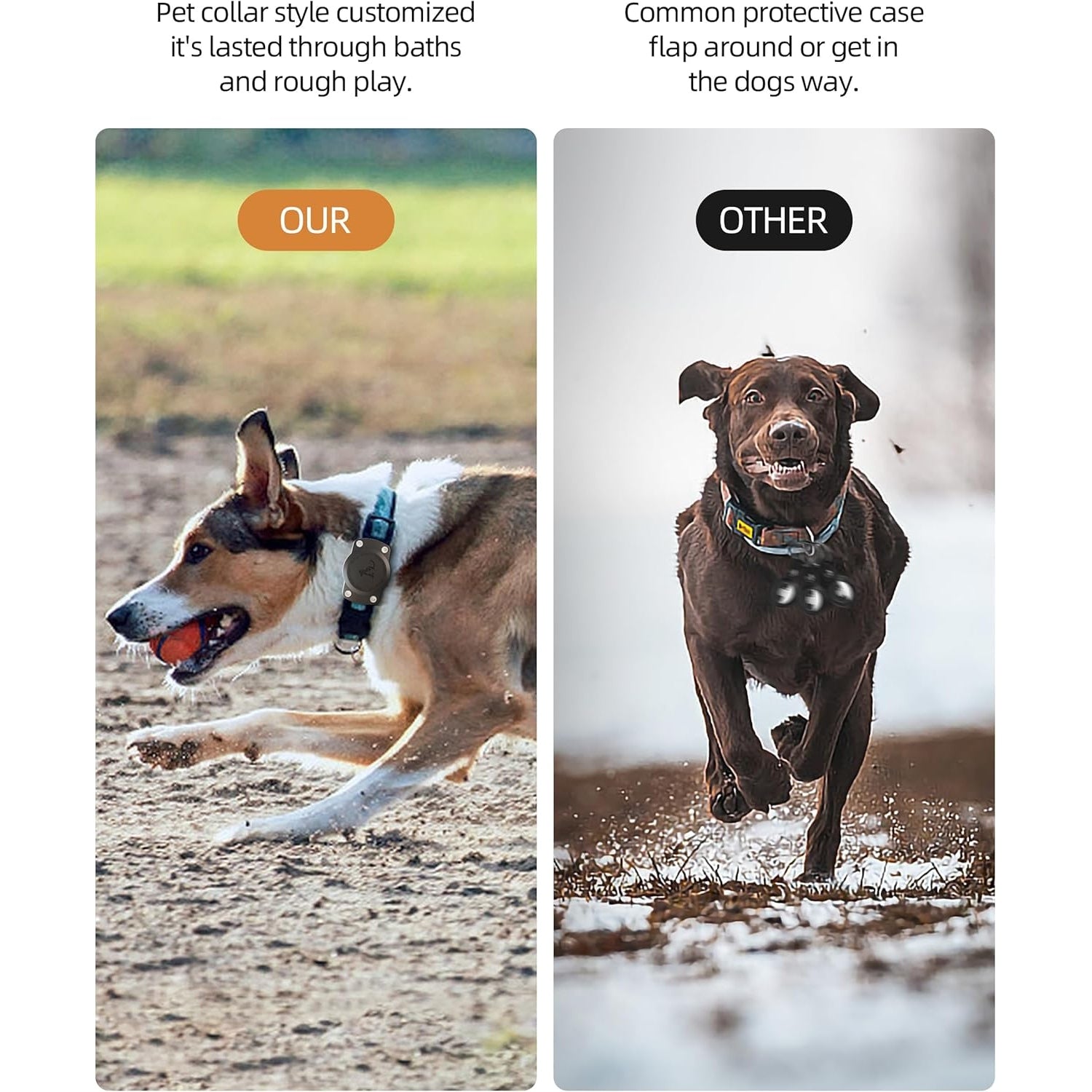 Airtag Dog Collar Holder, Waterproof & Lightweight Air Tag Holder, AirTag Case for Apple AirTag| Fits Within 1.3" Large/Medium/Small Cat & Dog Collars | Ideal Gift for Pet Owners (Black) - Medaid