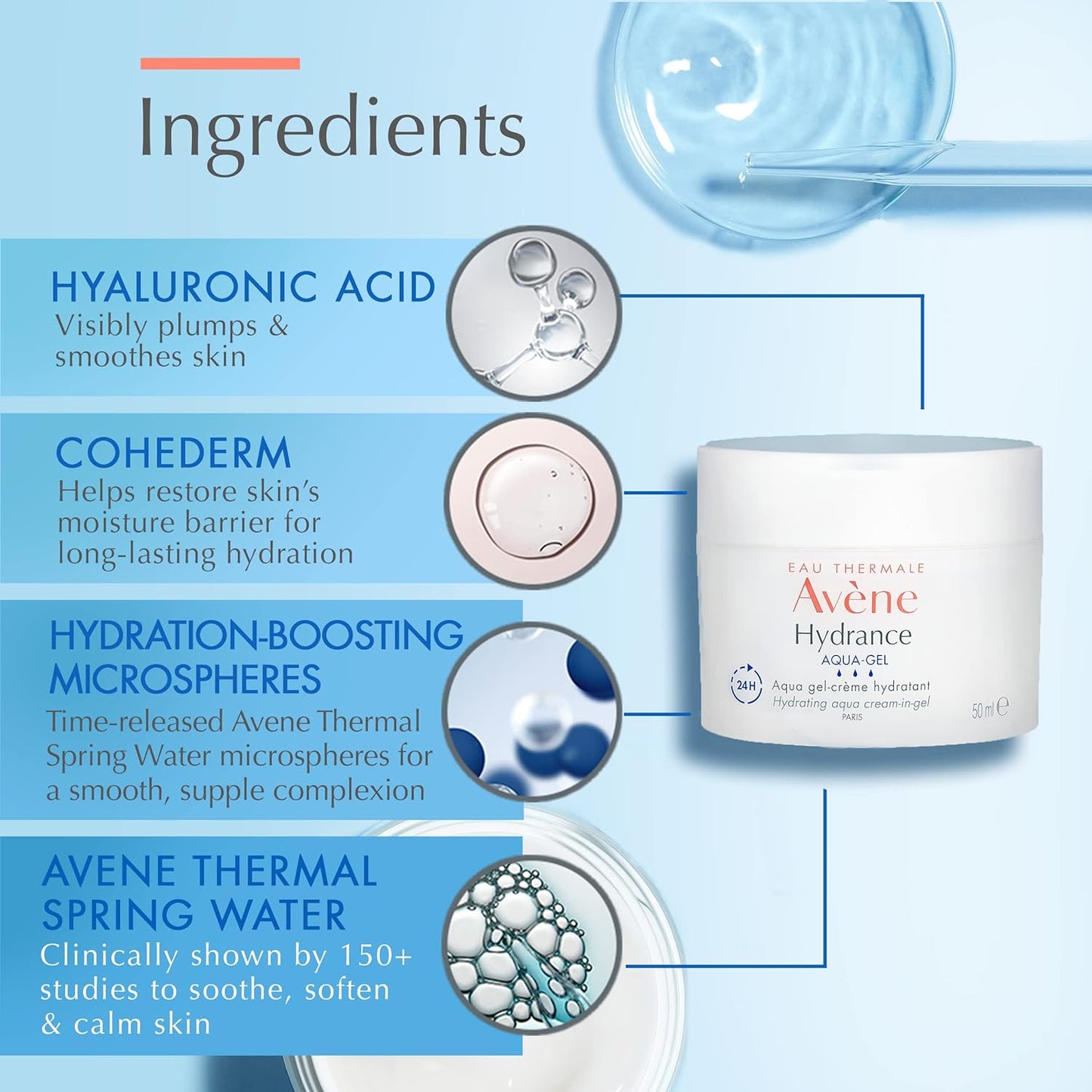 Avene Hydrance Aqua-Gel Hydrating Aqua Cream-In-Gel (Imported) - 50ml - Medaid
