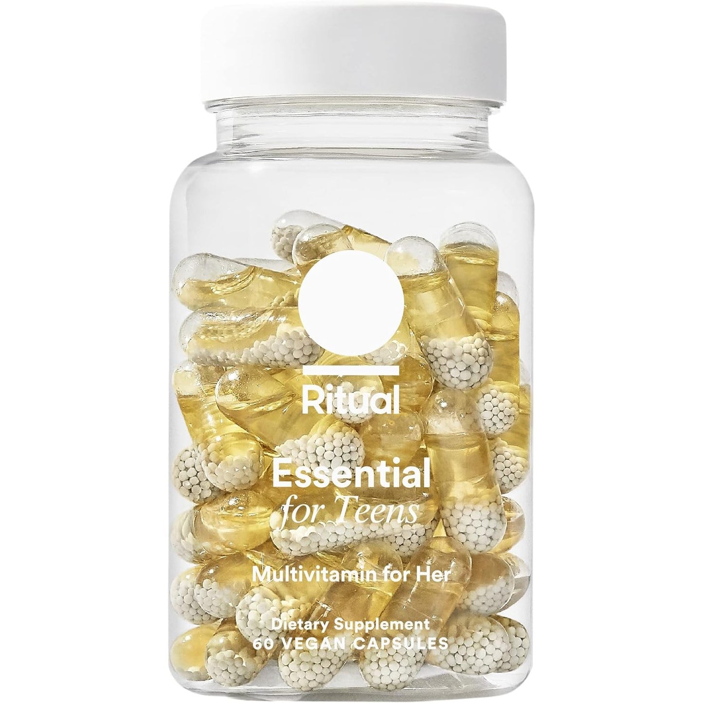 Ritual Teen Vitamins for Girls - Zinc, Vitamin A and D3 for Immune Function Support*, Omega-3 DHA & B12 for Brain Health, Non-GMO, Mint Essenced, 30 Day Supply, 60 Vegan Capsules - Medaid