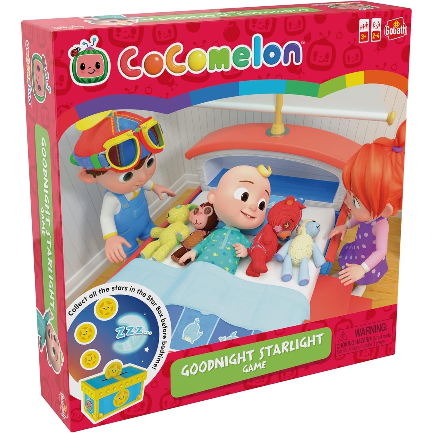 Goliath Cocomelon Goodnight Starlight Game - Help JJ and Friends Get Ready for Bed, Sing Along to Cocomelon Songs - Ages 3 and Up, 2-4 Players - Medaid