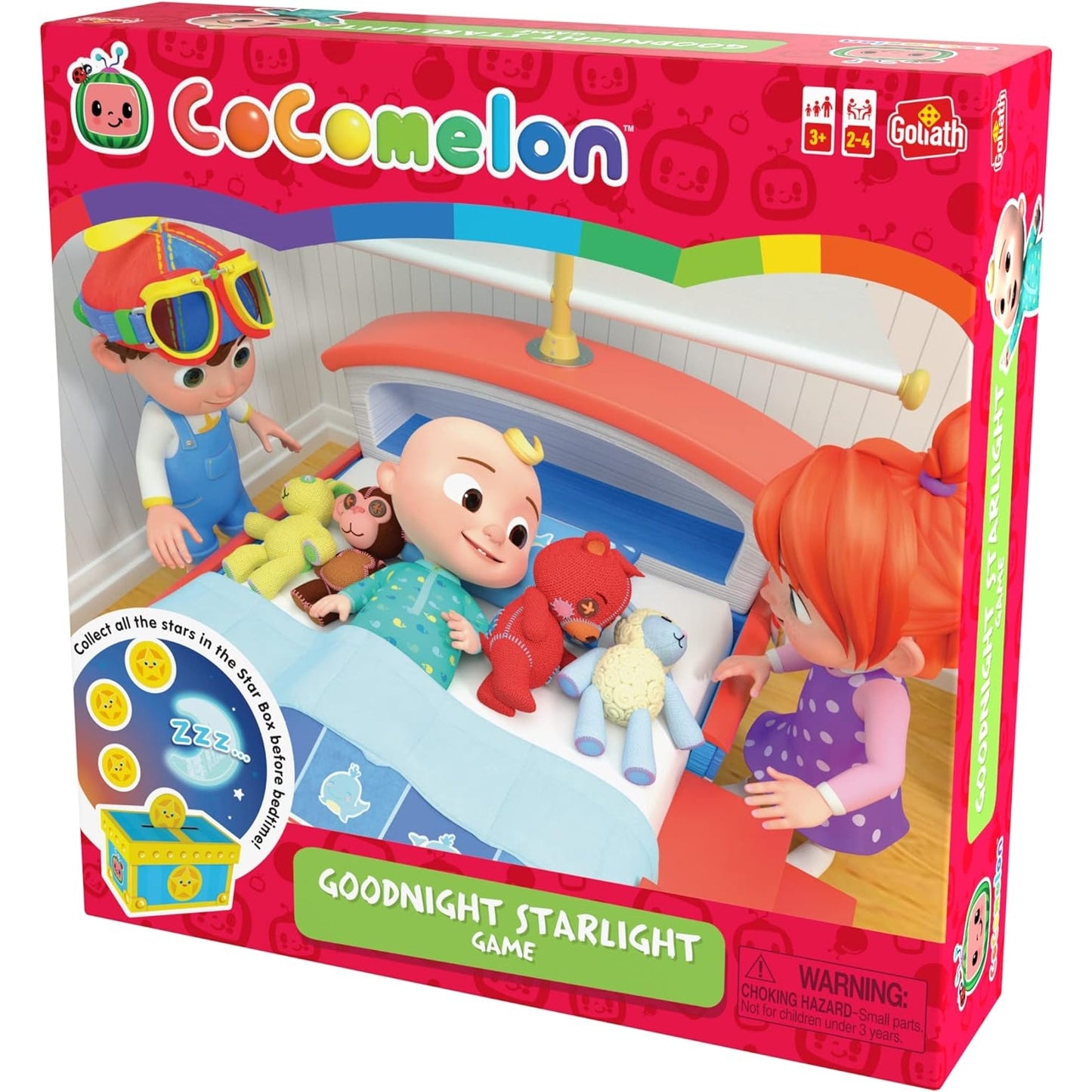 Goliath Cocomelon Goodnight Starlight Game - Help JJ and Friends Get Ready for Bed, Sing Along to Cocomelon Songs - Ages 3 and Up, 2-4 Players - Medaid