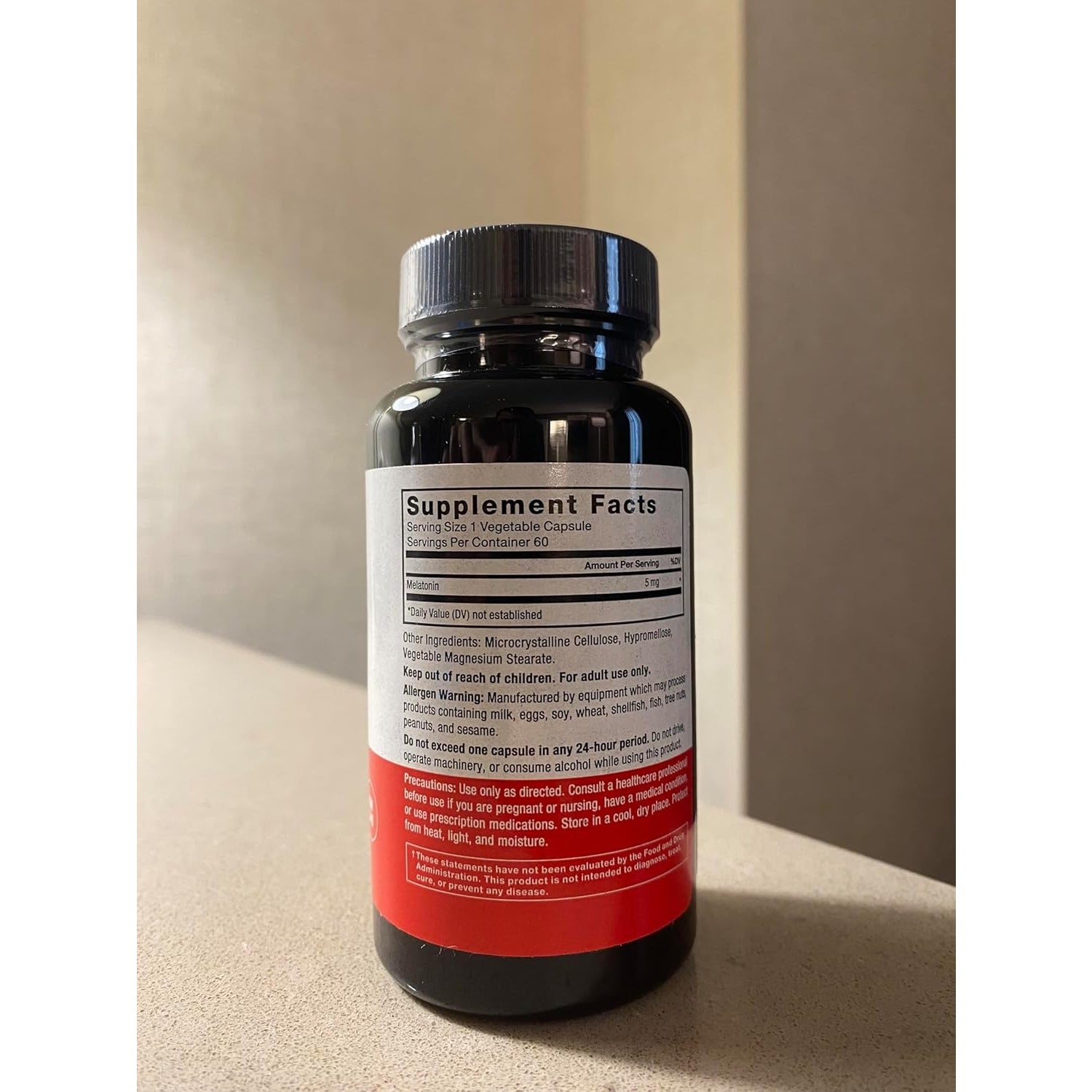FORCE FACTOR Melatonin 5mg, Drug-Free Supplement, Vegan, Non-GMO, 60 Vegetable Capsules - Medaid