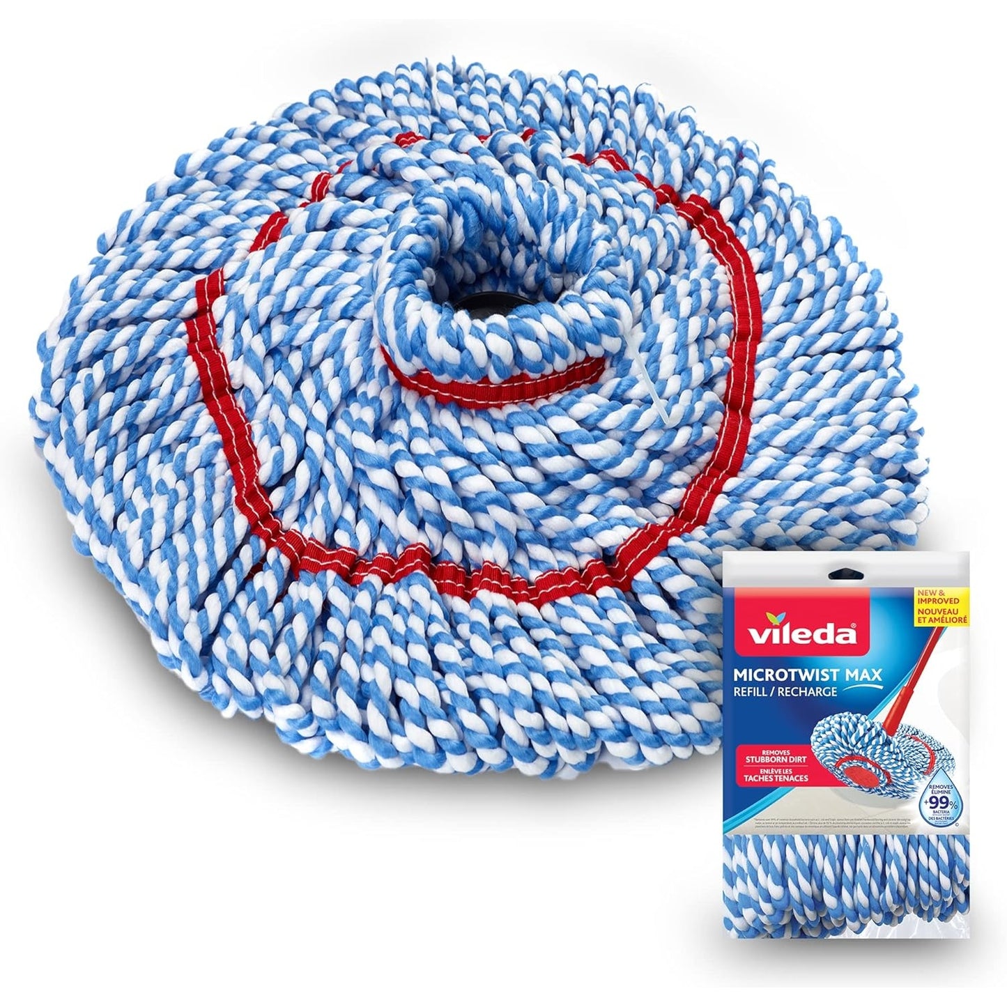 Vileda Classic Cotton Floor Mop Refill, Super Absorbent, Cost-Effective, White, 10 x 6 x 35 CM - Medaid