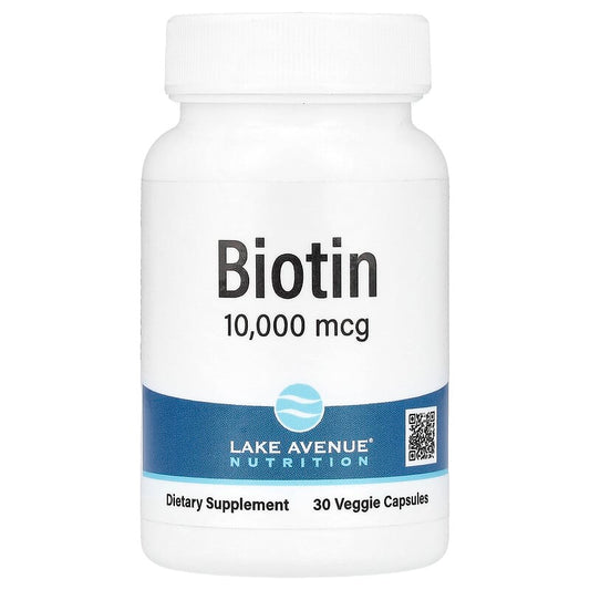 Lake Avenue Nutrition, Biotin, 10,000 mcg, 30 Veggie Capsules - Medaid
