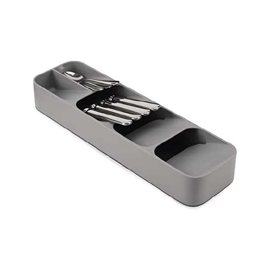 Joseph Joseph DrawerStore Compact Cutlery Organizer Kitchen Drawer Tray, Small,Gray - Medaid