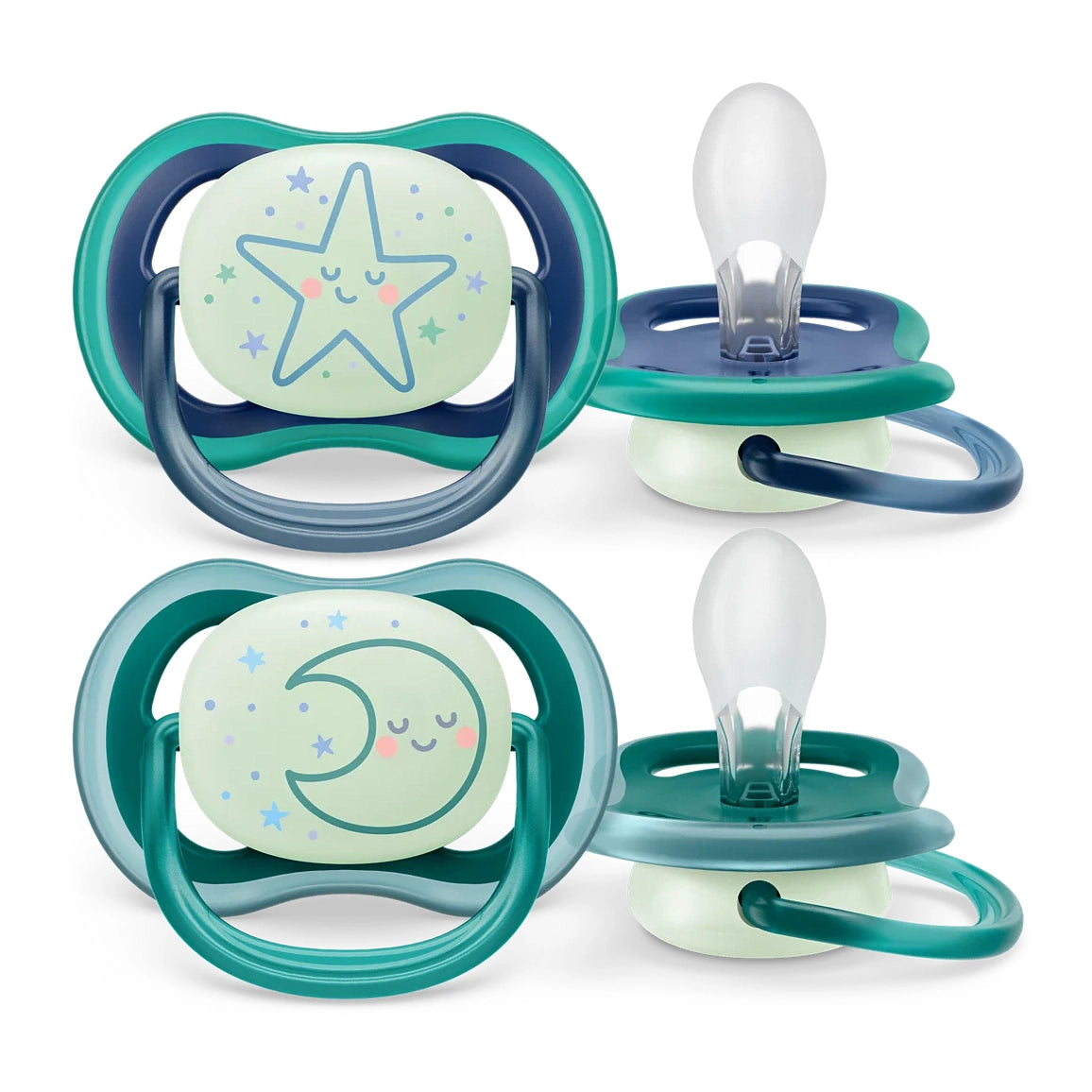 Ultra Air Night Time Soother 6-18m Pack of 2 Moon - Medaid International