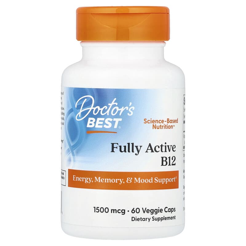 Doctor's Best, Fully Active B12, 1,500 mcg, 60 Veggie Caps - Medaid