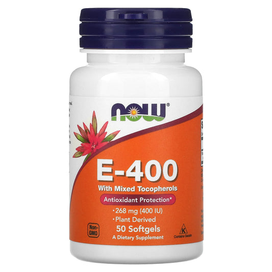 NOW Foods, E-400, 268 mg (400 IU), 50 Softgels - Medaid