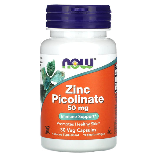 NOW Foods, Zinc Picolinate, 50 mg, 30 Veg Capsules - Medaid
