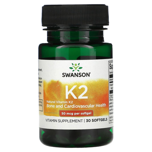 Swanson, Natural Vitamin K2, 50 mcg, 30 Softgels - Medaid