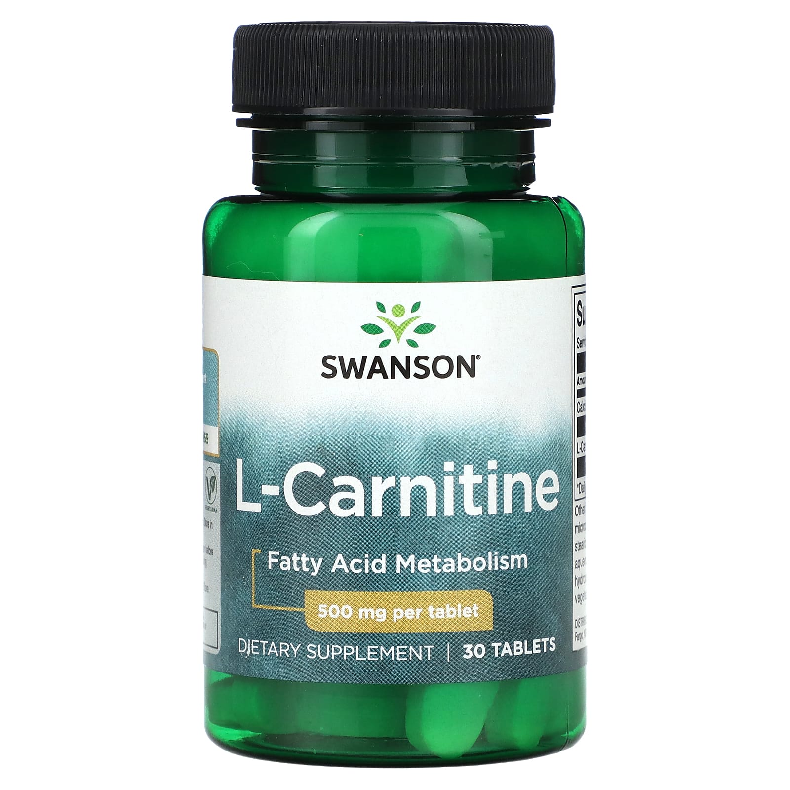 Swanson, L-Carnitine, 500 mg, 30 Tablets - Medaid