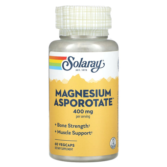 Solaray, Magnesium Asporotate, 400 mg, 60 VegCaps (200 mg per Capsule) - Medaid