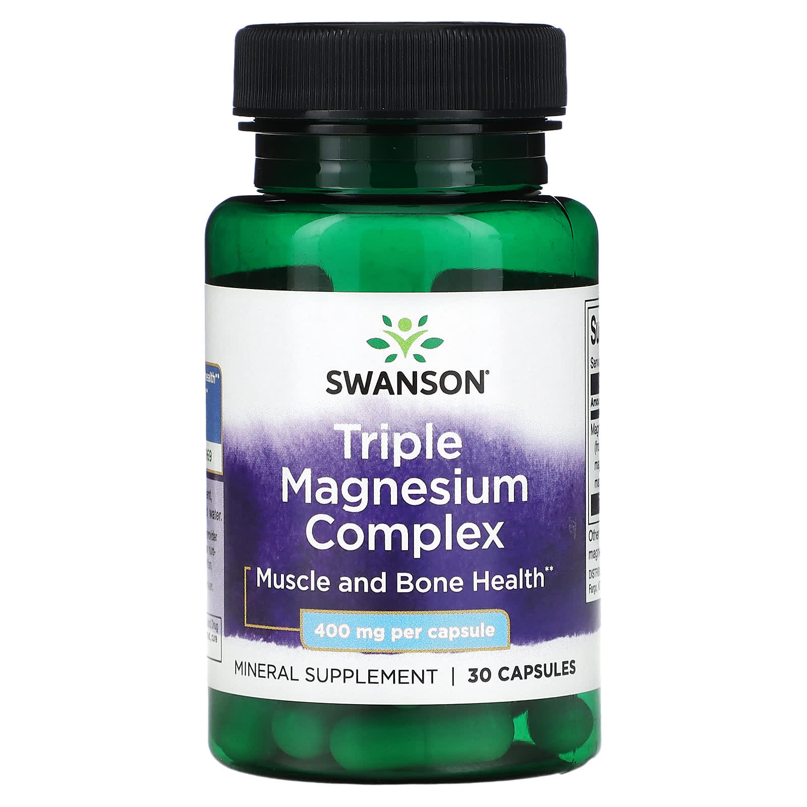 Swanson, Magnesium  Triple Complex, 400 mg, 30 Capsules - Medaid