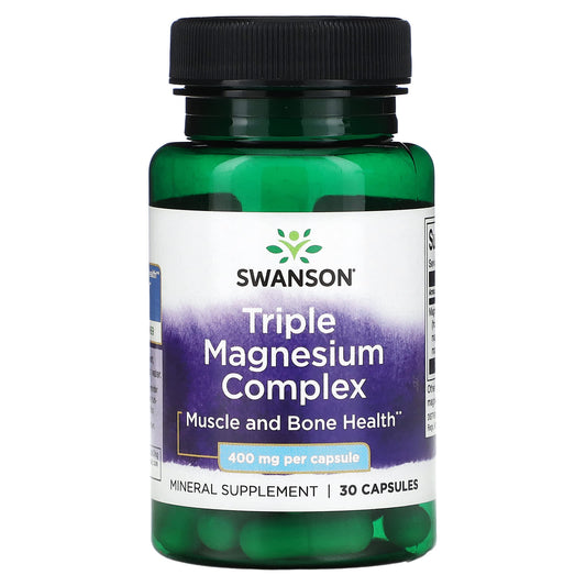 Swanson, Magnesium  Triple Complex, 400 mg, 30 Capsules - Medaid