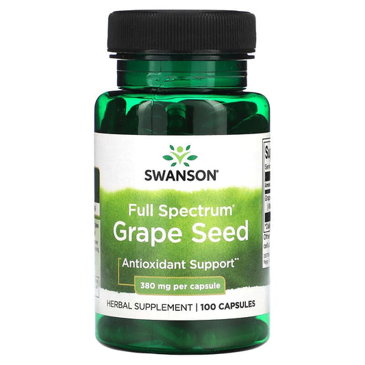 Swanson, Full Spectrum Grape Seed, 380 mg, 100 Capsules - Medaid