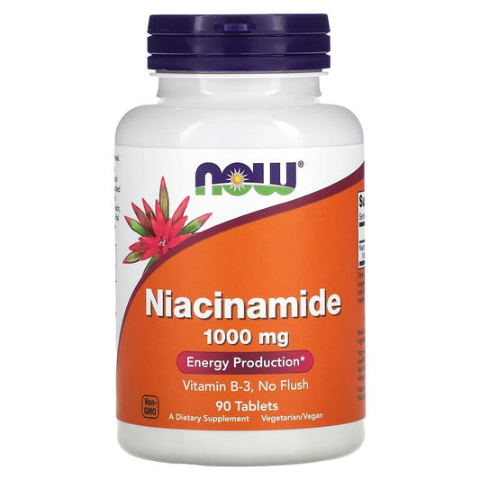 NOW Foods, Niacinamide, 1,000 mg, 90 Tablets - Medaid