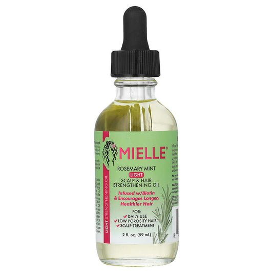 Mielle, Light Scalp & Hair Strengthening Oil, Rosemary Mint, 2 fl oz (59 ml) - Medaid