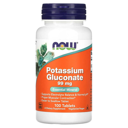 NOW Foods, Potassium Gluconate, 99 mg, 100 Tablets - Medaid