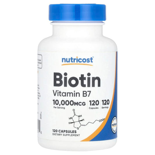 Nutricost, Biotin, 10,000 mcg, 120 Capsules - Medaid