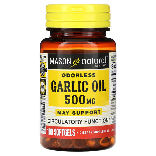 Mason Natural, Odorless Garlic Oil, 500 mg , 100 Softgels - Medaid