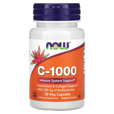 NOW Foods, C-1000, 30 Veg Capsules - Medaid