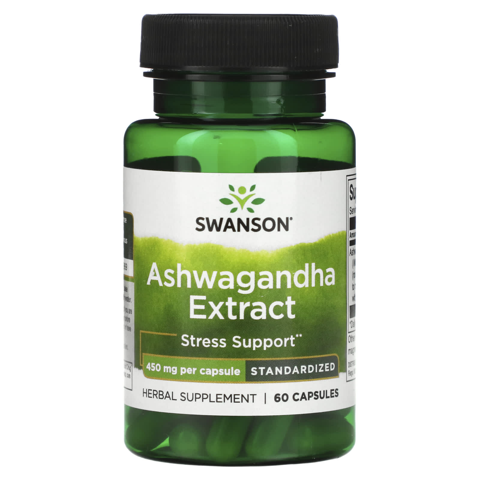 Swanson, Ashwagandha Extract, Standardized, 450 mg, 60 Capsules - Medaid International