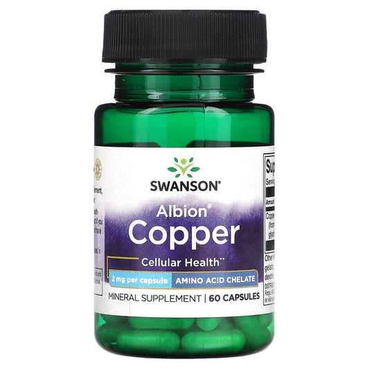 Swanson, Albion Copper, 2 mg, 60 Capsules - Medaid