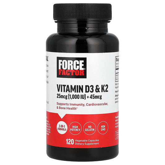 Force Factor, Vitamin D3 & K2 , 120 Vegetable Capsules - Medaid
