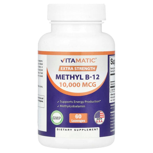 Vitamatic, Methyl B-12, Extra Strength, 10,000 MCG, 60 Lozenges - Medaid